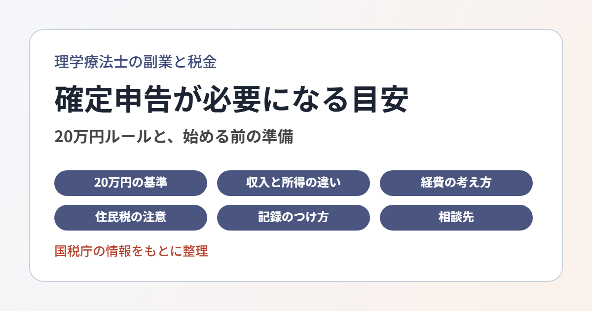 理学療法士の副業の税金と確定申告