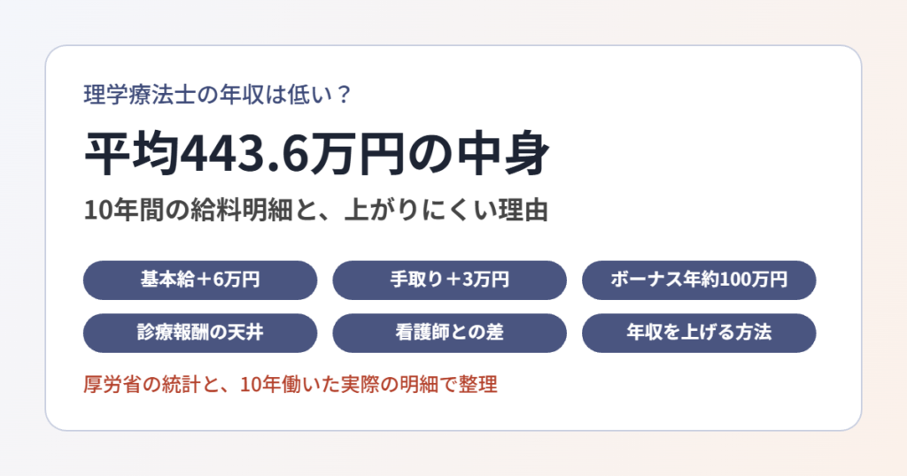 理学療法士の年収 平均443.6万円の中身