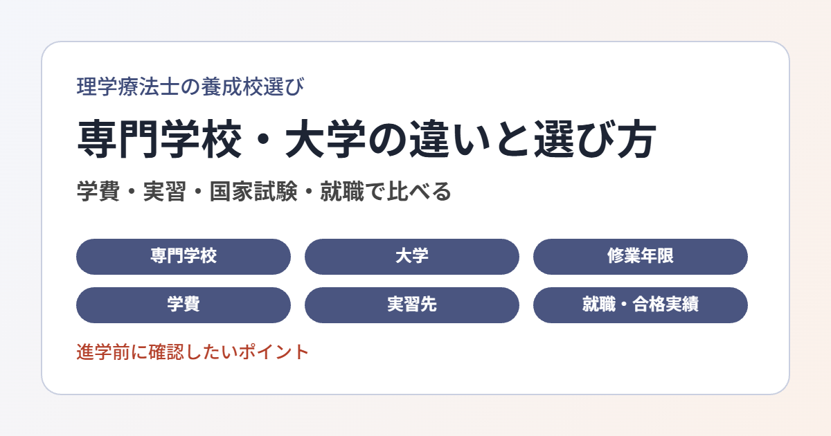 理学療法士養成校の選び方